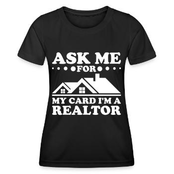 Agent immobilier Courtier immobilier Agent immobilier Agent immobilier - T-shirt sport Femme - noir - Devant - AI Model Female 172 light (172cm)