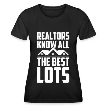 Agent immobilier Courtier immobilier Agent immobilier Agent immobilier - T-shirt sport Femme - noir - Devant - AI Model Female 172 light (172cm)
