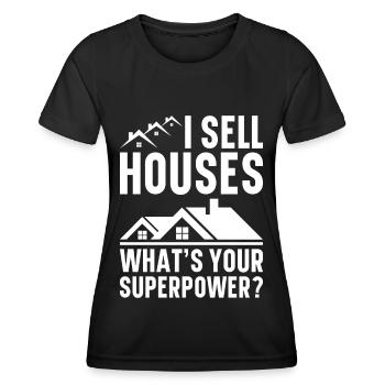 Agent immobilier Courtier immobilier Agent immobilier Agent immobilier - T-shirt sport Femme - noir - Devant - AI Model Female 172 light (172cm)