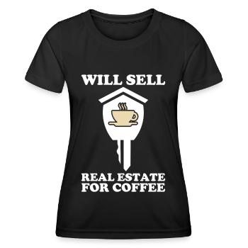 Agent immobilier Courtier immobilier Agent immobilier Agent immobilier - T-shirt sport Femme - noir - Devant - AI Model Female 172 light (172cm)