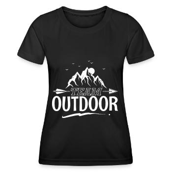 Team Outdoor - Women's Functional T-Shirt - black - Front - AI Model Female 172 light (172cm)