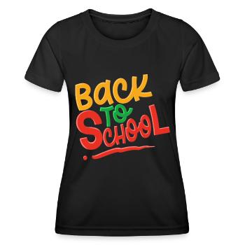Retour à l’école - T-shirt sport Femme - noir - Devant - AI Model Female 172 light (172cm)