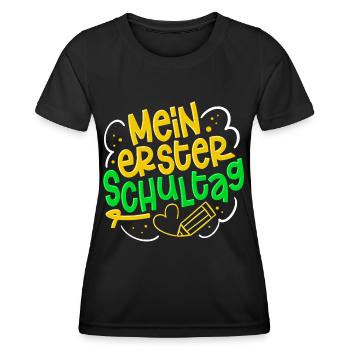 Einschulung Erster Schultag - Frauen Funktions-T-Shirt - Schwarz - Vorne - AI Model Female 172 light (172cm)