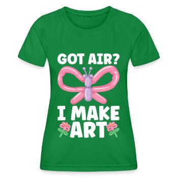 Ballon Twister Ballon Artiste Ballon Animaux - T-shirt sport Femme - vert - Devant - AI Model Female 172 dark (172cm)
