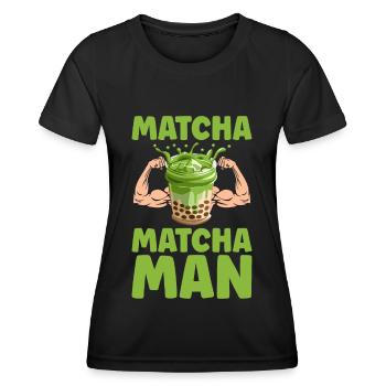 Thé Matcha Japonais Thé Vert Matcha Latte - T-shirt sport Femme - noir - Devant - AI Model Female 172 light (172cm)