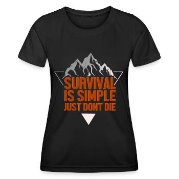 Outdoor Survival Prepper - Frauen Funktions-T-Shirt - Schwarz - Vorne - AI Model Female 172 light (172cm)