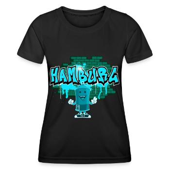 Hamburg Graffiti - Frauen Funktions-T-Shirt - Schwarz - Vorne - AI Model Female 172 light (172cm)