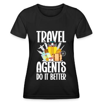 Tourismuskauffrau Tourismuskaufmann Reisebüro - Frauen Funktions-T-Shirt - Schwarz - Vorne - AI Model Female 172 light (172cm)