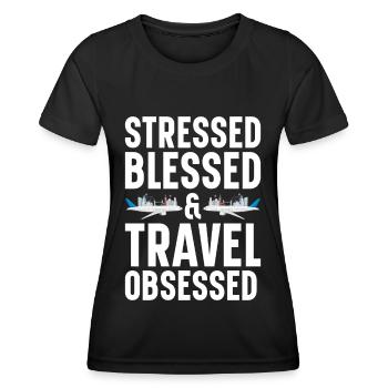 Commis au tourisme Agence de voyages - T-shirt sport Femme - noir - Devant - AI Model Female 172 light (172cm)