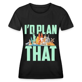 Commis au tourisme Agence de voyages - T-shirt sport Femme - noir - Devant - AI Model Female 172 light (172cm)
