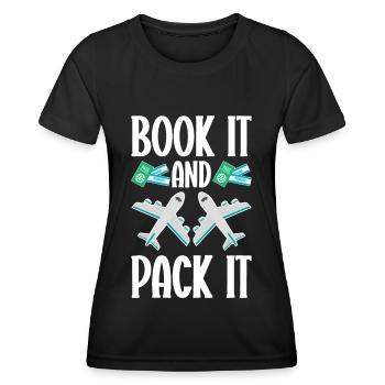 Commis au tourisme Agence de voyages - T-shirt sport Femme - noir - Devant - AI Model Female 172 light (172cm)