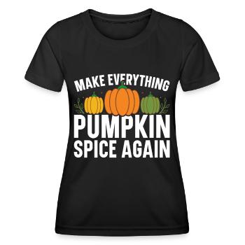Citrouille Épices Latte Automne Halloween Citrouille Épices Épices - T-shirt sport Femme - noir - Devant - AI Model Female 172 light (172cm)