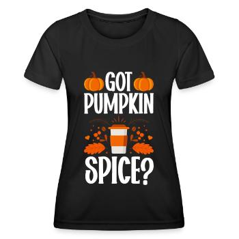 Citrouille Épices Latte Automne Halloween Citrouille Épices Épices - T-shirt sport Femme - noir - Devant - AI Model Female 172 light (172cm)
