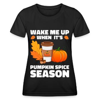 Citrouille Épices Latte Automne Halloween Citrouille Épices Épices - T-shirt sport Femme - noir - Devant - AI Model Female 172 light (172cm)