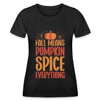 Citrouille Épices Latte Automne Halloween Citrouille Épices Épices - T-shirt sport Femme - noir - Devant - AI Model Female 172 light (172cm)