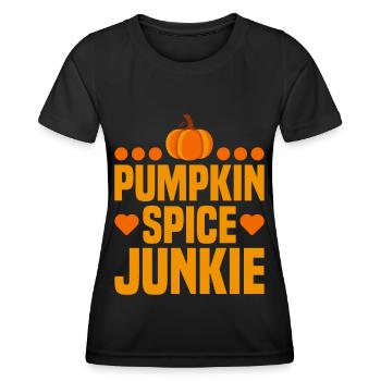 Citrouille Épices Latte Automne Halloween Citrouille Épices Épices - T-shirt sport Femme - noir - Devant - AI Model Female 172 light (172cm)