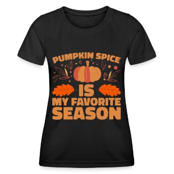 Citrouille Épices Latte Automne Halloween Citrouille Épices Épices - T-shirt sport Femme - noir - Devant - AI Model Female 172 light (172cm)