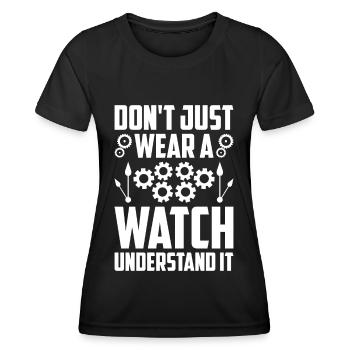 Horloger Horloger Horologues - T-shirt sport Femme - noir - Devant - AI Model Female 172 light (172cm)
