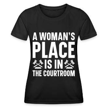 Avocat Avocat Tribunal Procureur de la République - T-shirt sport Femme - noir - Devant - AI Model Female 172 light (172cm)
