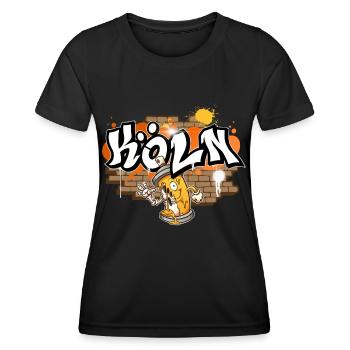 Cologne Graffiti - T-shirt sport Femme - noir - Devant - AI Model Female 172 light (172cm)
