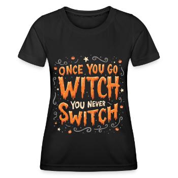 Costume de sorcière d’Halloween Balai de sorcière - T-shirt sport Femme - noir - Devant - AI Model Female 172 light (172cm)