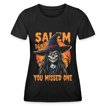 Halloween Hexen Kostüm Hexe Hexenbesen - Frauen Funktions-T-Shirt - Schwarz - Vorne - AI Model Female 172 light (172cm)