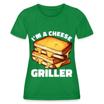 Grillkäse Gegrillter Käse Foodie Käse Sandwich - Frauen Funktions-T-Shirt - Kelly Green - Vorne - AI Model Female 172 dark (172cm)