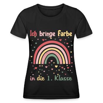 J’apporte de la couleur à Regenb 1ère classe - T-shirt sport Femme - noir - Devant - AI Model Female 172 light (172cm)