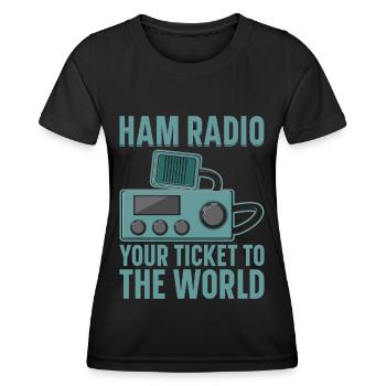 Ham Radio Amateur Radio Amateur Radio - T-shirt sport Femme - noir - Devant - AI Model Female 172 light (172cm)
