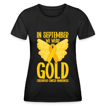 Krebs Im Kindesalter Childhood Cancer Awareness - Frauen Funktions-T-Shirt - Schwarz - Vorne - AI Model Female 172 light (172cm)