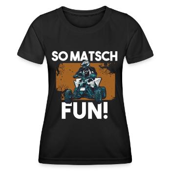 Quad - Frauen Funktions-T-Shirt - Schwarz - Vorne - AI Model Female 172 light (172cm)