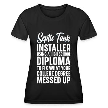Technicien de fosse septique Installateur de système d’égout - T-shirt sport Femme - noir - Devant - AI Model Female 172 light (172cm)