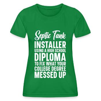 Klärgrubentechniker Kanalsystem Installateur - Frauen Funktions-T-Shirt - Kelly Green - Vorne - AI Model Female 172 dark (172cm)