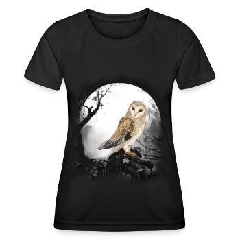 hibou mystique hiboux habitants de la forêt conte de fées enfant - T-shirt sport Femme - noir - Devant - AI Model Female 172 light (172cm)