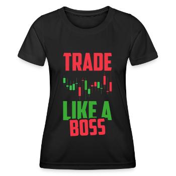 Day Trading Day Trader Bourse Bourse - T-shirt sport Femme - noir - Devant - AI Model Female 172 light (172cm)