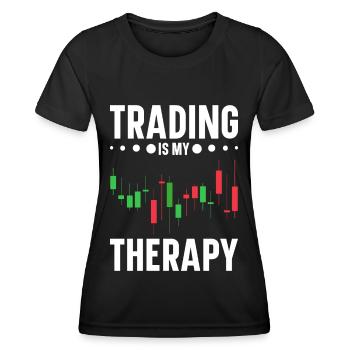Day Trading Day Trader Bourse Bourse - T-shirt sport Femme - noir - Devant - AI Model Female 172 light (172cm)