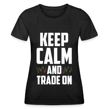 Day Trading Day Trader Bourse Bourse - T-shirt sport Femme - noir - Devant - AI Model Female 172 light (172cm)
