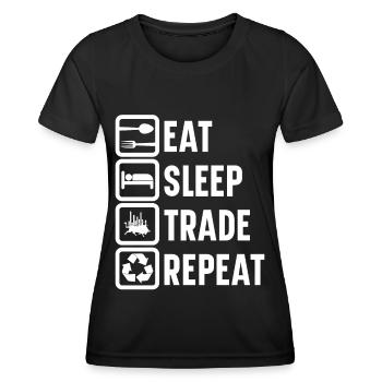 Day Trading Day Trader Bourse Bourse - T-shirt sport Femme - noir - Devant - AI Model Female 172 light (172cm)