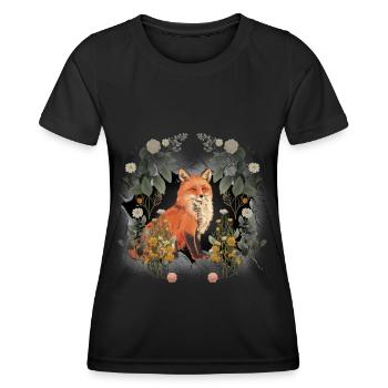 Conte de fées renards nature animaux de la forêt enfants - T-shirt sport Femme - noir - Devant - AI Model Female 172 light (172cm)
