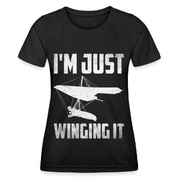 Deltaplane Parapente Deltaplane - T-shirt sport Femme - noir - Devant - AI Model Female 172 light (172cm)