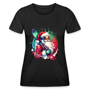 Santa Claus Ski Snowboard - Women's Functional T-Shirt - black - Front - AI Model Female 172 light (172cm)