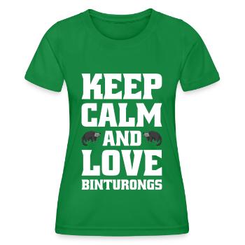 Binturong raccoon bear creeping cat - Women's Functional T-Shirt - kelly green - Front - AI Model Female 172 dark (172cm)
