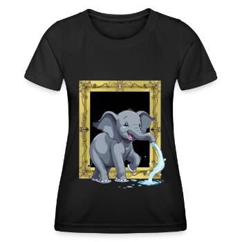 Éléphant Trompe d’éléphant - T-shirt sport Femme - noir - Devant - AI Model Female 172 light (172cm)