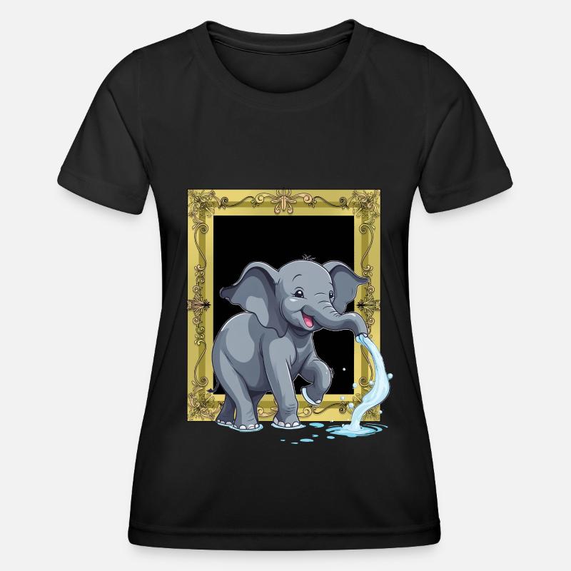 Elephant Elephant Trunk - Women's Functional T-Shirt - black