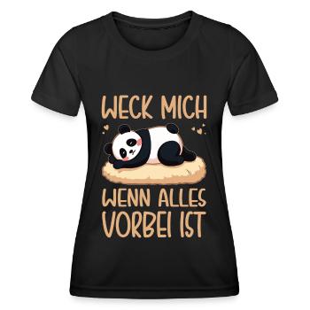 Weck Mich Wenn Alles Vorbei Ist / Langschläfer - Frauen Funktions-T-Shirt - Schwarz - Vorne - AI Model Female 172 light (172cm)