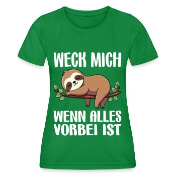 Réveille-moi quand tout est fini / Lève-tard - T-shirt sport Femme - vert - Devant - AI Model Female 172 dark (172cm)