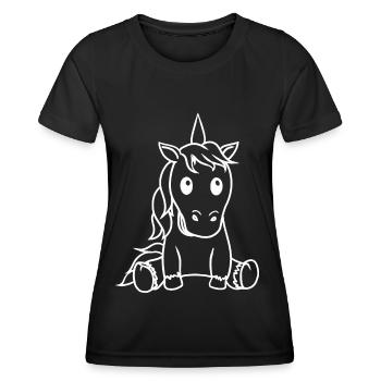 Licorne Licornes Créature mythique Fable Cheval Chevaux - T-shirt sport Femme - noir - Devant - AI Model Female 172 light (172cm)