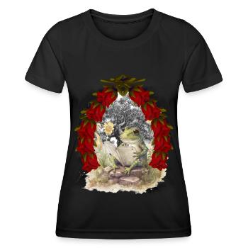 Frosch Frösche Märchen Märchenfigur Weihnachten - Frauen Funktions-T-Shirt - Schwarz - Vorne - AI Model Female 172 light (172cm)