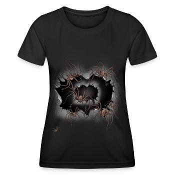 Halloween Spiders Spider Spiders Phobia Panic - Women's Functional T-Shirt - black - Front - AI Model Female 172 light (172cm)