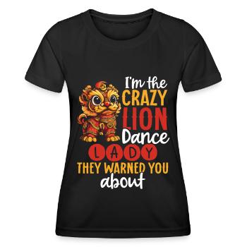 Lion Dance Chinesisches Neujahr Löwentanz - Frauen Funktions-T-Shirt - Schwarz - Vorne - AI Model Female 172 light (172cm)